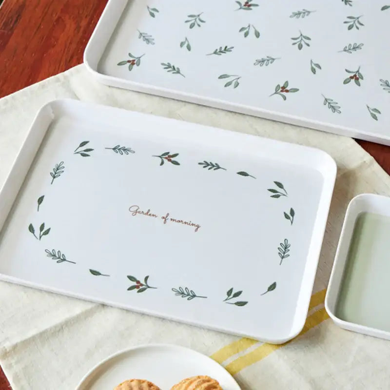 Korean Garden Of Morning Melamine Tray Set - Modern House - Serving Trays - Harumio