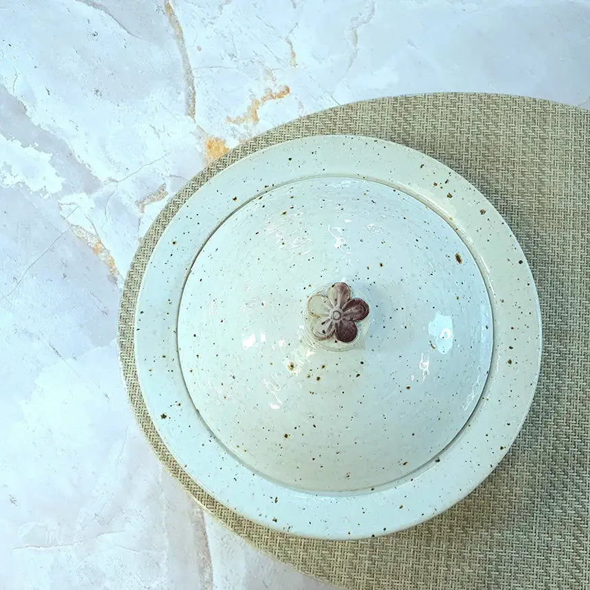 Bosan Pottery - Plum Blossom Porcelain Side Dish Bowl with Lid - Bosan Pottery - Home & Living, Accessories - Harumio