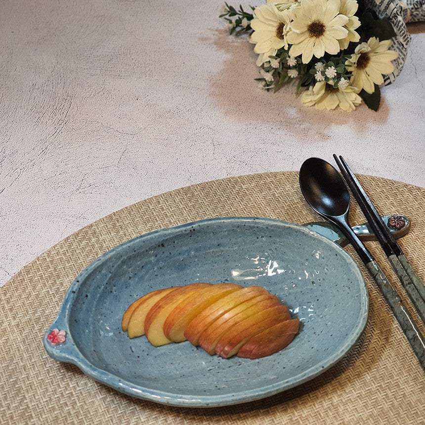 Bosan Pottery - Plum Blossom Porcelain Oval Plate - Bosan Pottery - Home & Living, Accessories - Harumio