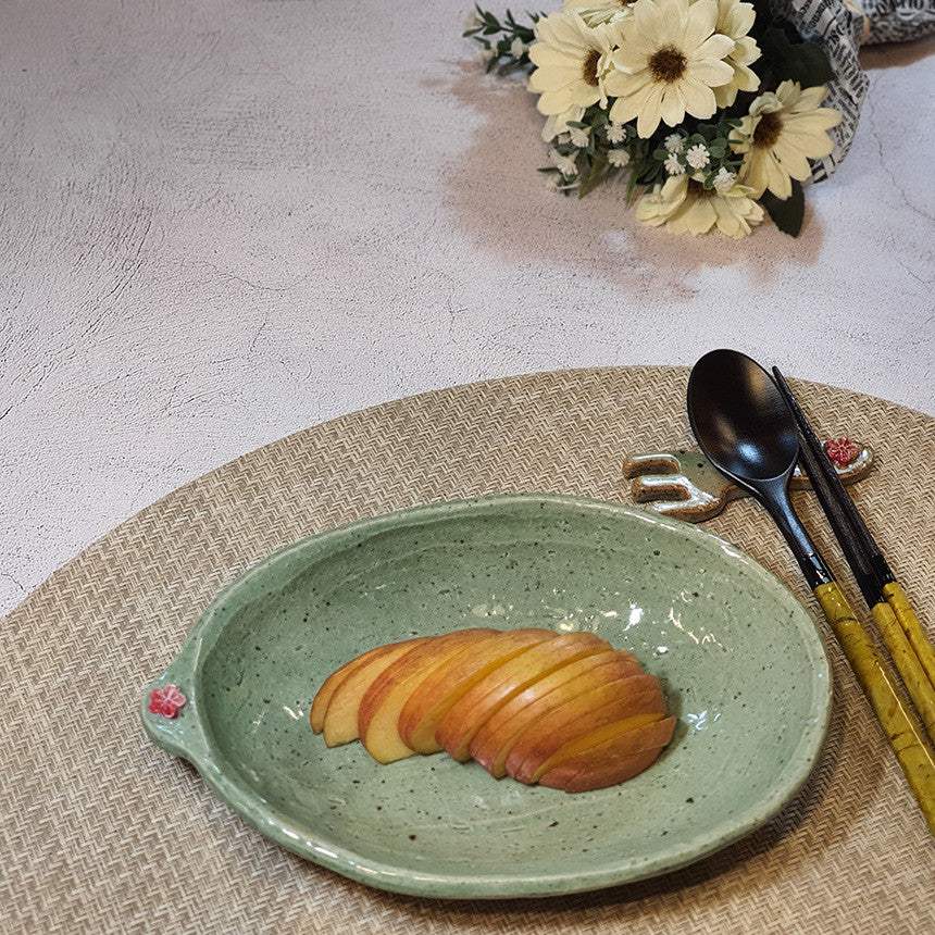 Bosan Pottery - Plum Blossom Porcelain Oval Plate - Bosan Pottery - Home & Living, Accessories - Harumio
