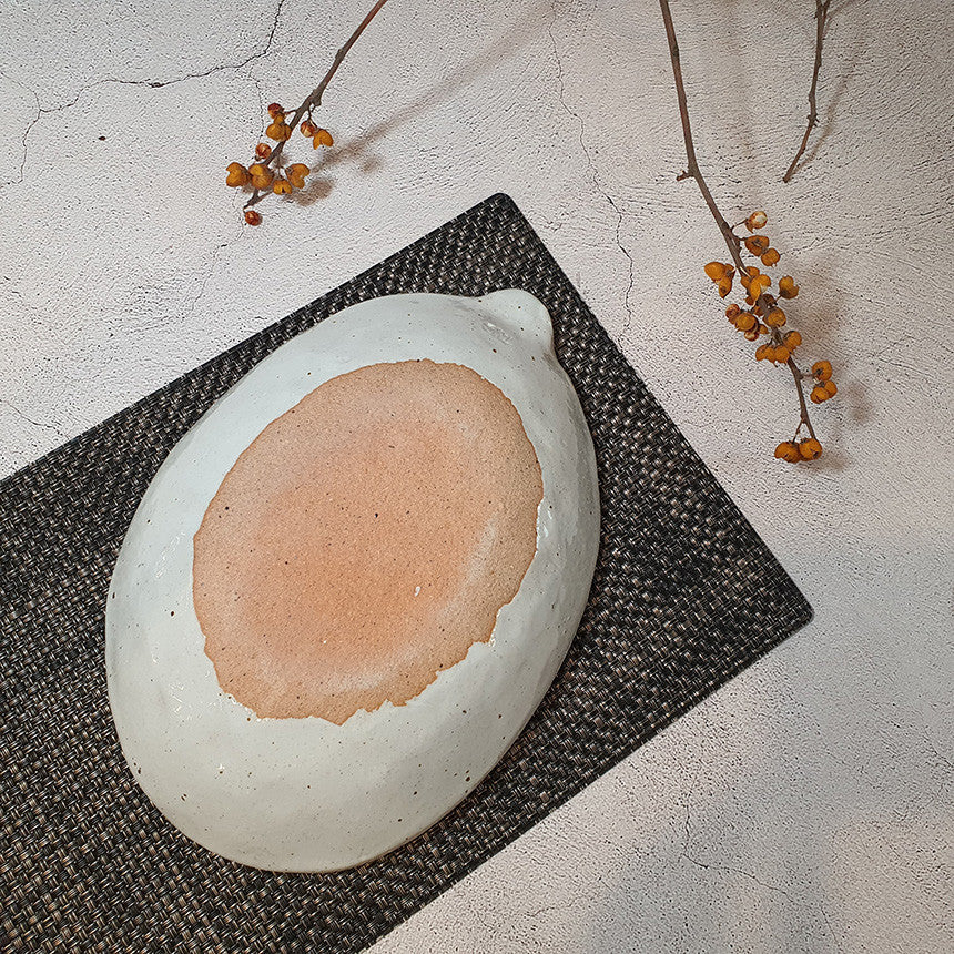 Bosan Pottery - Plum Blossom Porcelain Oval Plate