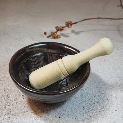 Bosan Pottery - Onggi Mortar with Pestle