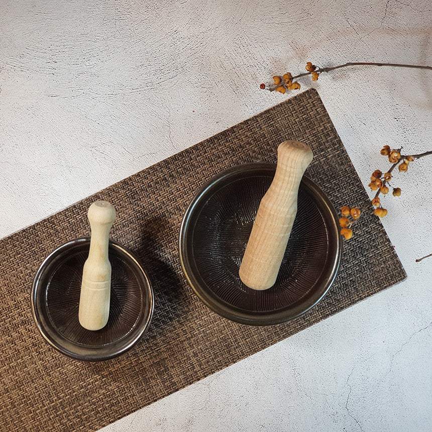 Bosan Pottery - Onggi Mortar with Pestle - Bosan Pottery - Home & Living, Accessories - Harumio