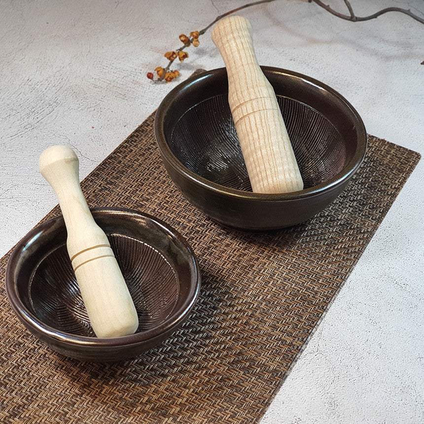 Bosan Pottery - Onggi Mortar with Pestle - Bosan Pottery - Home & Living, Accessories - Harumio