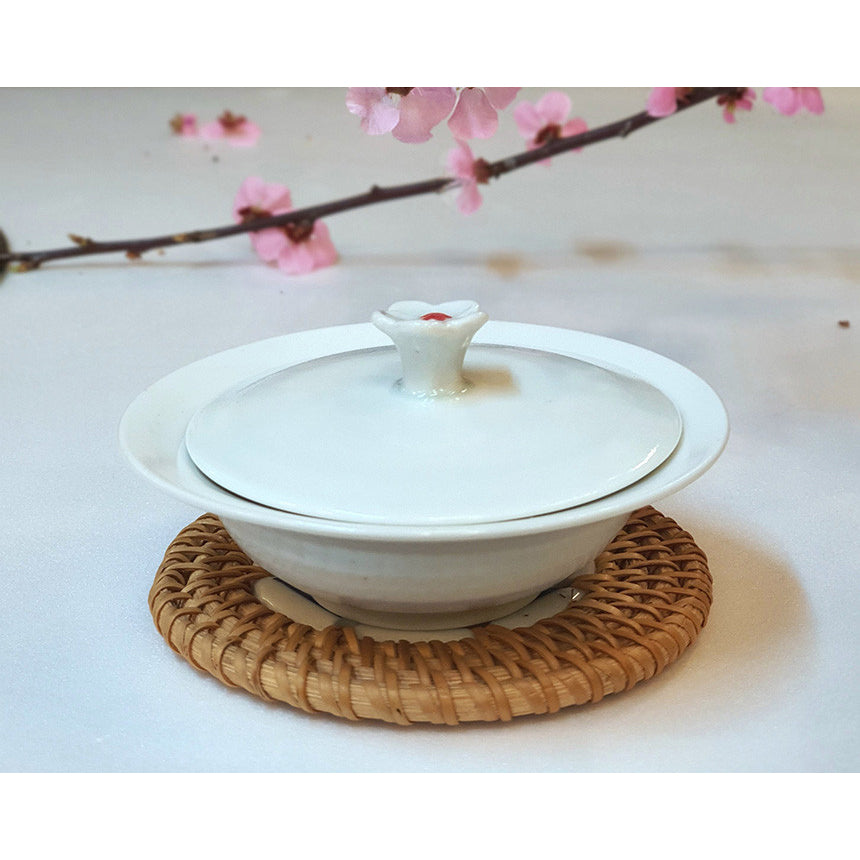 Bosan Pottery - Cobalt Porcelain Soy Sauce Bowl with Lid