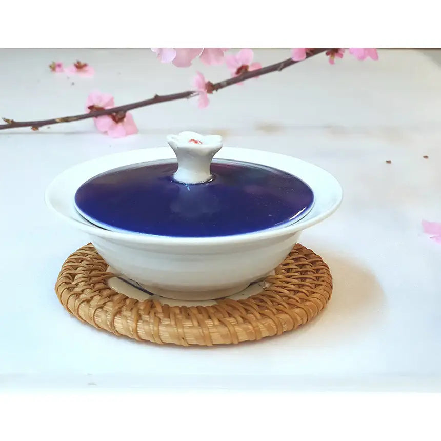 Bosan Pottery - Cobalt Porcelain Soy Sauce Bowl with Lid - Bosan Pottery - Home & Living, Accessories - Harumio