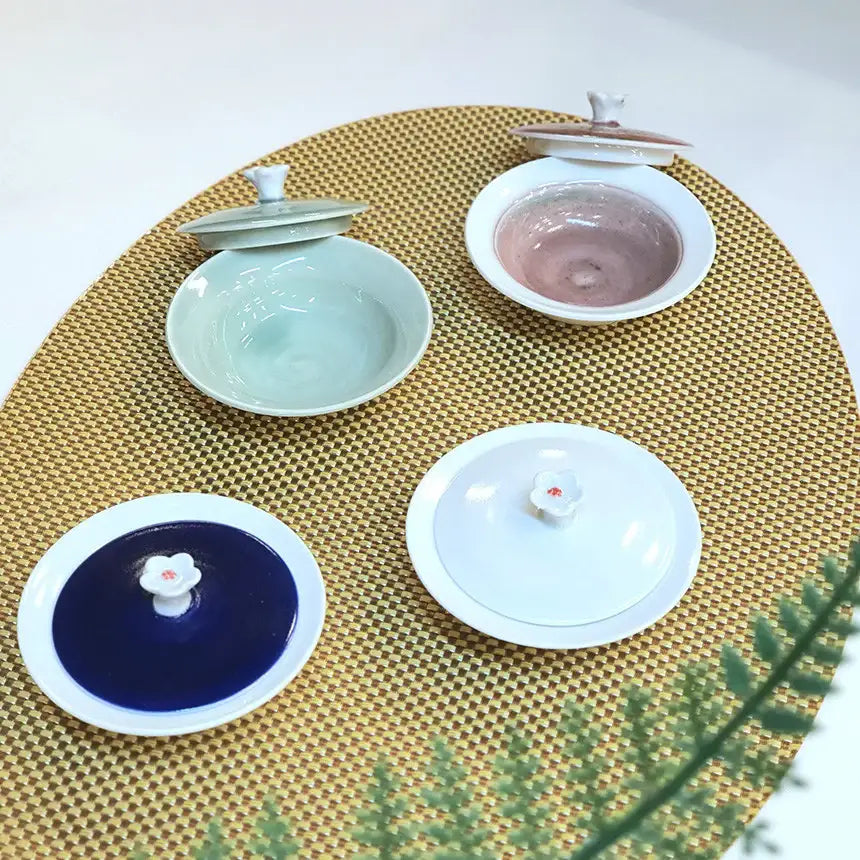 Bosan Pottery - Cobalt Porcelain Soy Sauce Bowl with Lid - Bosan Pottery - Home & Living, Accessories - Harumio