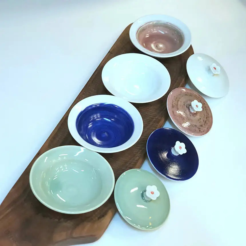 Bosan Pottery - Cobalt Porcelain Soy Sauce Bowl with Lid - Bosan Pottery - Home & Living, Accessories - Harumio