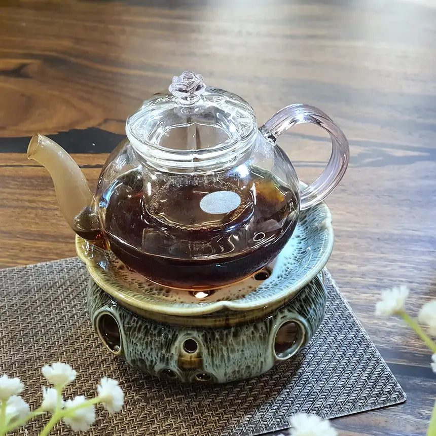 Bosan Pottery - Pink Rose Glass Round Teapot - Bosan Pottery - Home & Living, Accessories - Harumio