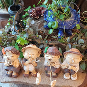 Bosan Pottery - Handmade Earthenware Happy Fishing Doll with Rod - Bosan Pottery - Home & Living, Accessories - Harumio