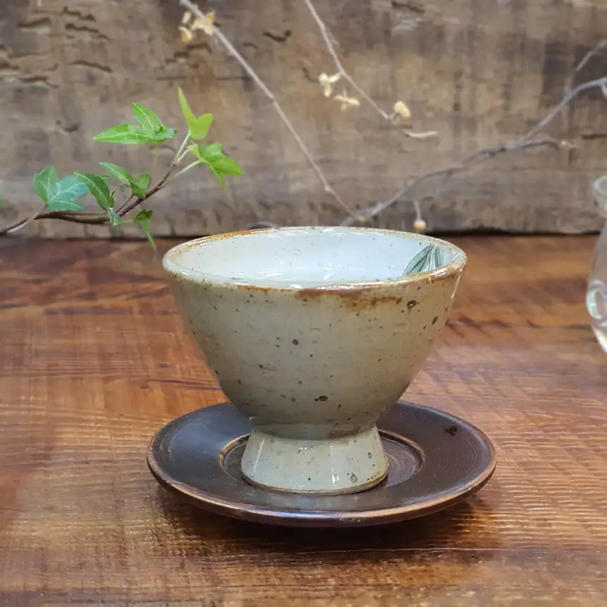Bosan Pottery - Buncheong Dandelion Porcelain Tea Cup - Bosan Pottery - Home & Living, Accessories - Harumio