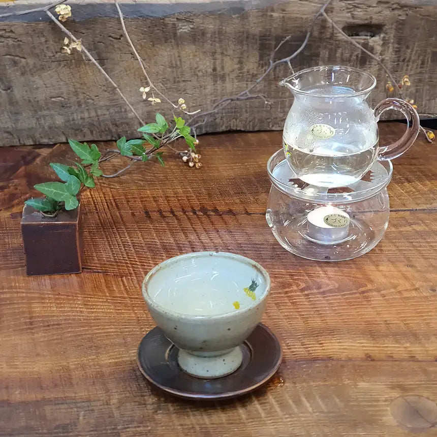 Bosan Pottery - Buncheong Dandelion Porcelain Tea Cup - Bosan Pottery - Home & Living, Accessories - Harumio