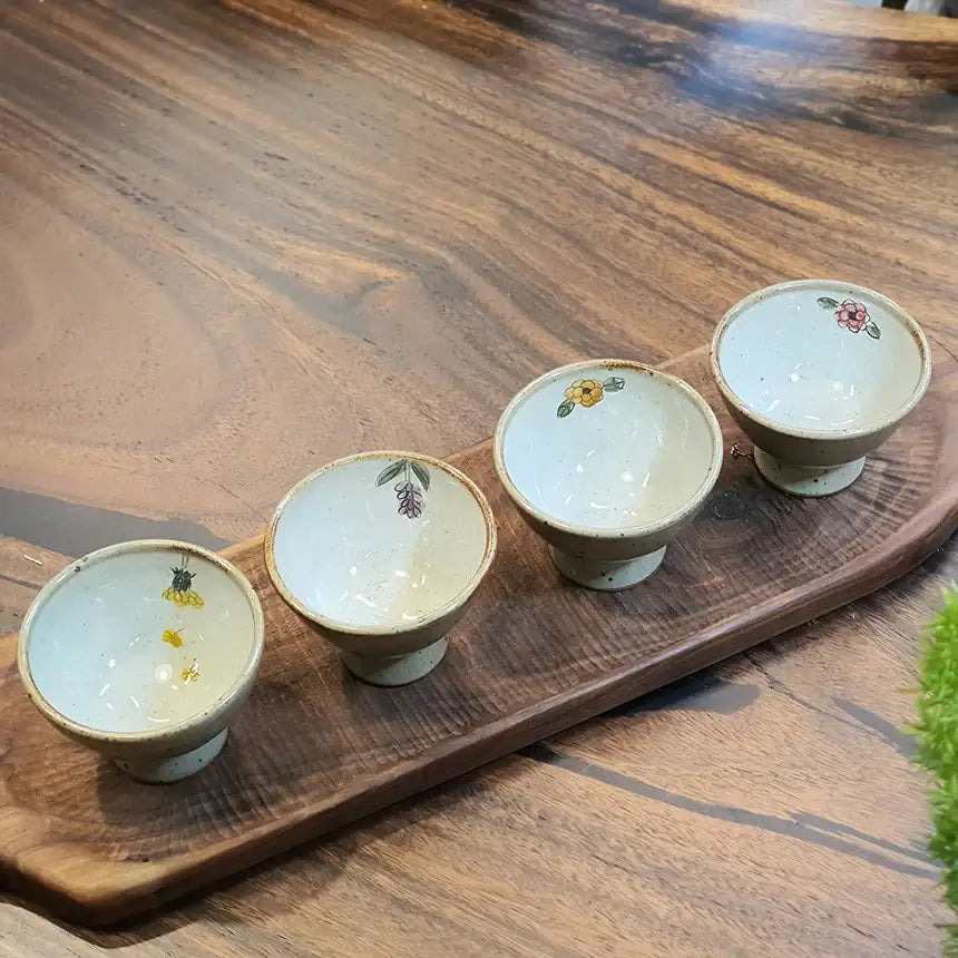 Bosan Pottery - Buncheong Dandelion Porcelain Tea Cup - Bosan Pottery - Home & Living, Accessories - Harumio