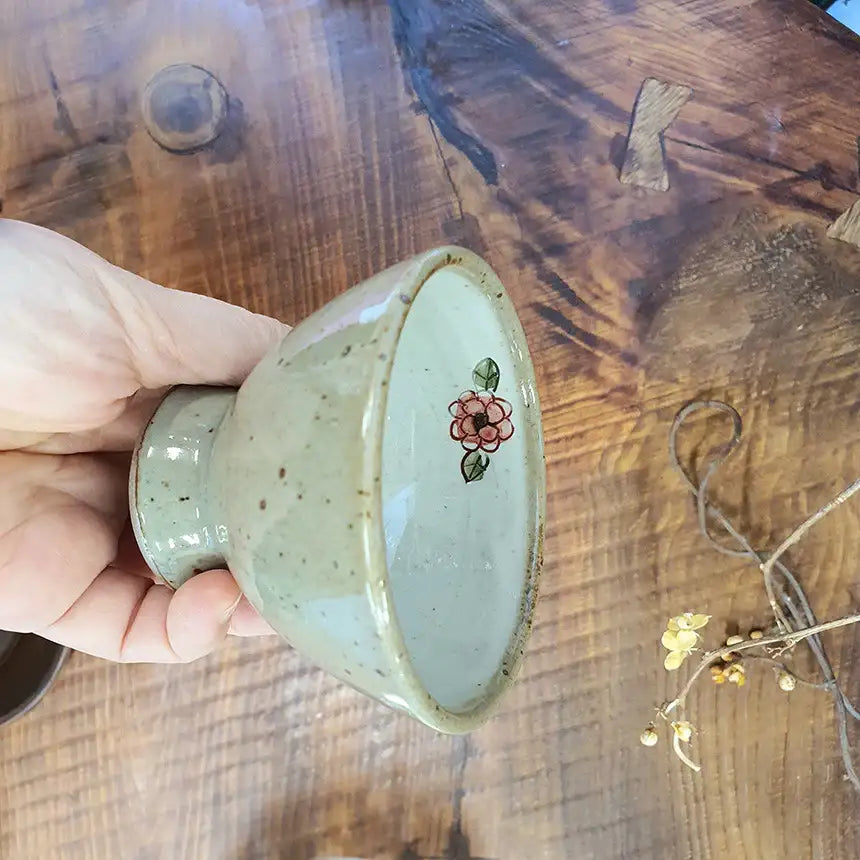 Bosan Pottery - Buncheong Dandelion Porcelain Tea Cup - Bosan Pottery - Home & Living, Accessories - Harumio