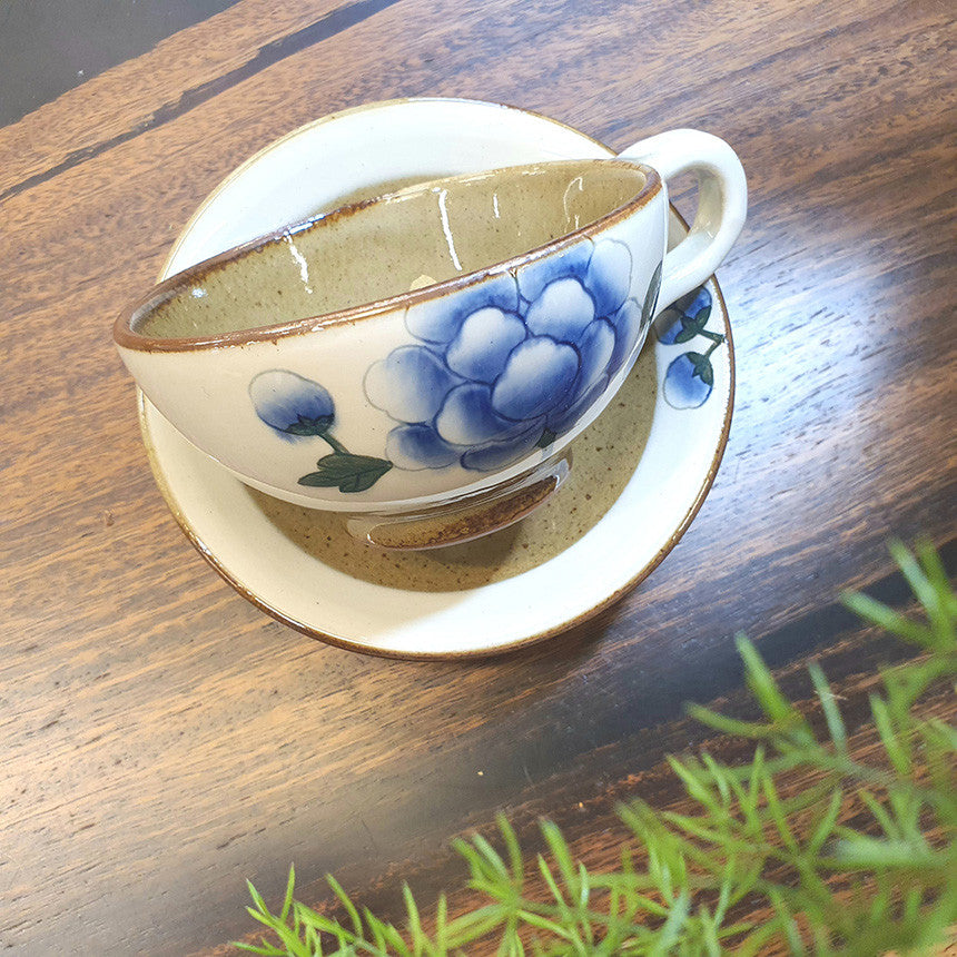 Bosan Pottery - Buncheong Mokdan Porcelain Cafe Latte Cup Set
