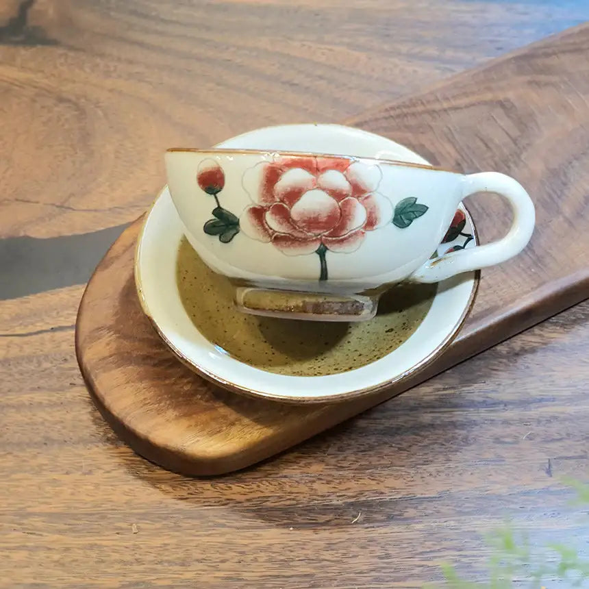 Bosan Pottery - Buncheong Mokdan Porcelain Cafe Latte Cup Set - Bosan Pottery - Home & Living, Accessories - Harumio