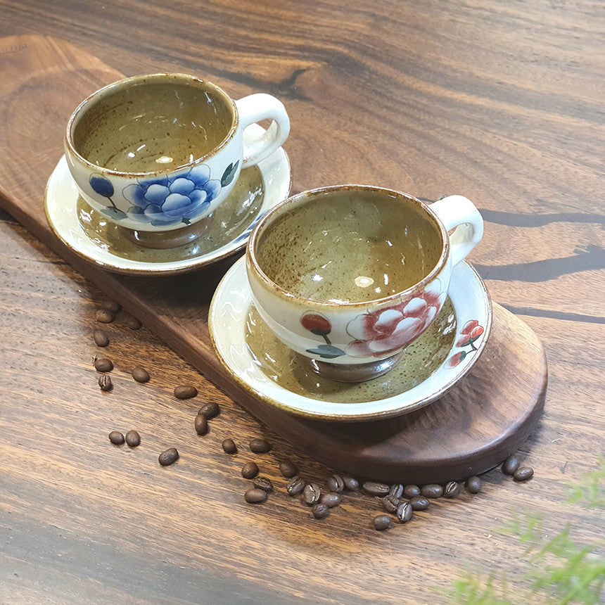 Bosan Pottery - Buncheong Mokdan Porcelain Tea Cup Set