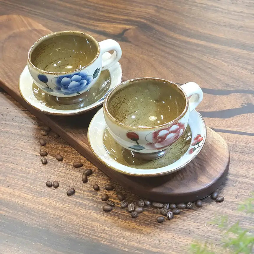 Bosan Pottery - Buncheong Mokdan Porcelain Tea Cup Set - Bosan Pottery - Home & Living, Accessories - Harumio