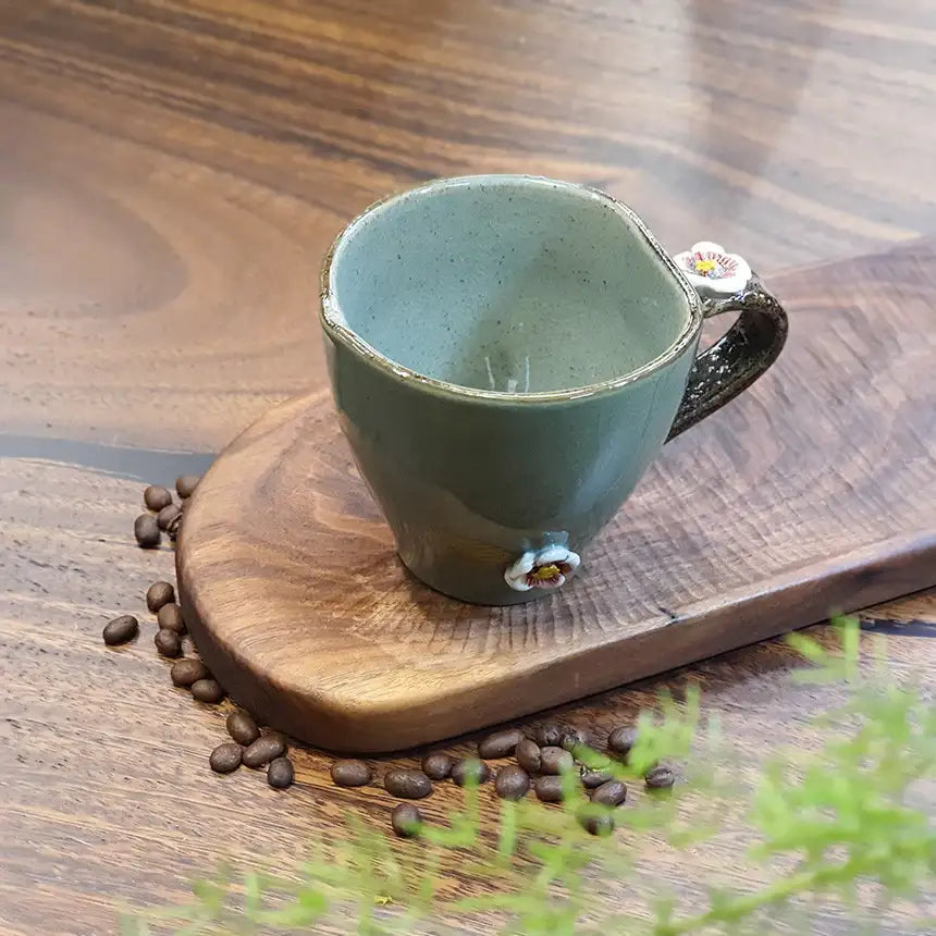 Bosan Pottery - Plum Blossom Porcelain Coffee Mug - Bosan Pottery - Home & Living, Accessories - Harumio