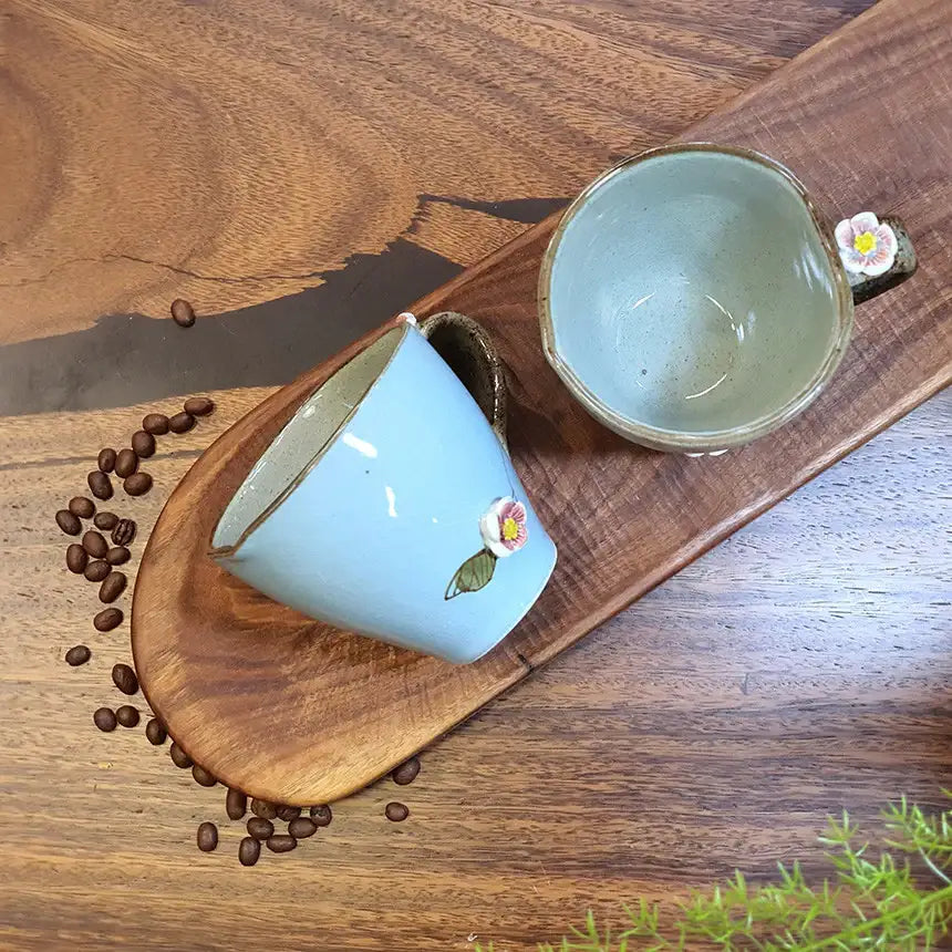 Bosan Pottery - Plum Blossom Porcelain Coffee Mug - Bosan Pottery - Home & Living, Accessories - Harumio