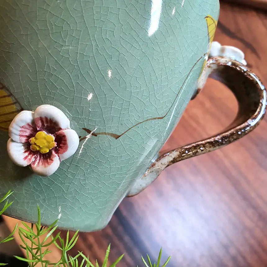 Bosan Pottery - Plum Blossom Porcelain Coffee Mug - Bosan Pottery - Home & Living, Accessories - Harumio