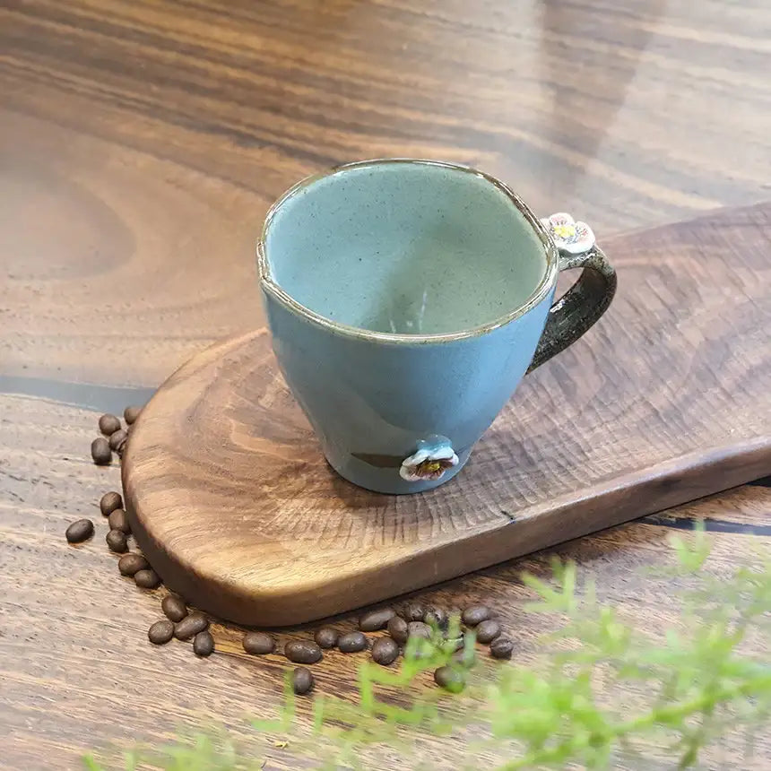 Bosan Pottery - Plum Blossom Porcelain Coffee Mug - Bosan Pottery - Home & Living, Accessories - Harumio