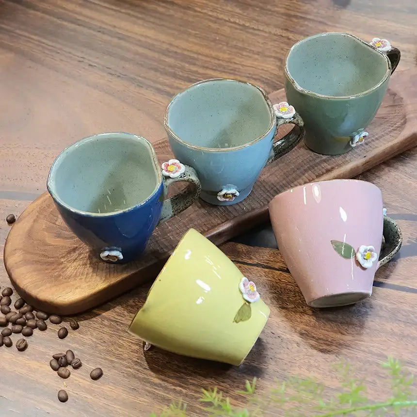 Bosan Pottery - Plum Blossom Porcelain Coffee Mug - Bosan Pottery - Home & Living, Accessories - Harumio