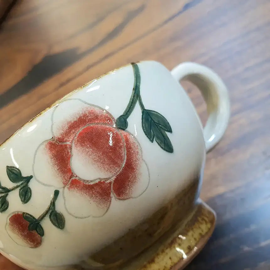 Bosan Pottery - Buncheong Mokdan Peak Porcelain Coffee Cup Set - Bosan Pottery - Home & Living, Accessories - Harumio