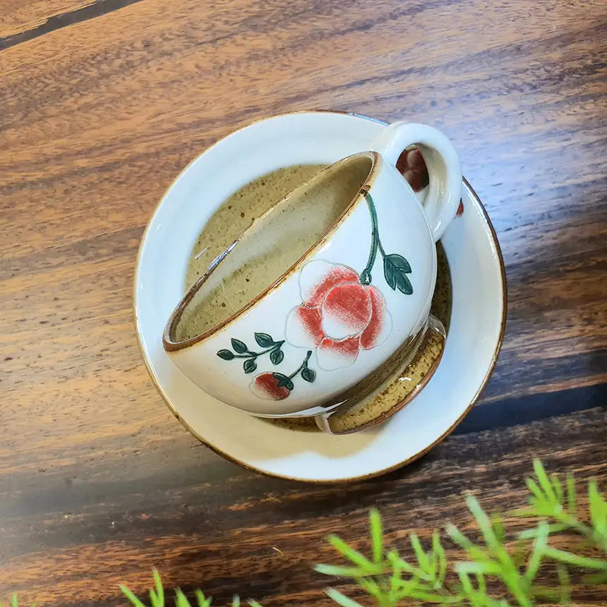 Bosan Pottery - Buncheong Mokdan Peak Porcelain Coffee Cup Set - Bosan Pottery - Home & Living, Accessories - Harumio