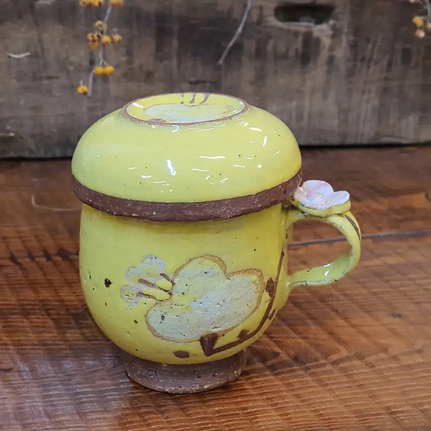 Bosan Pottery - Azalea Porcelain Strainer Mug with Lid Set