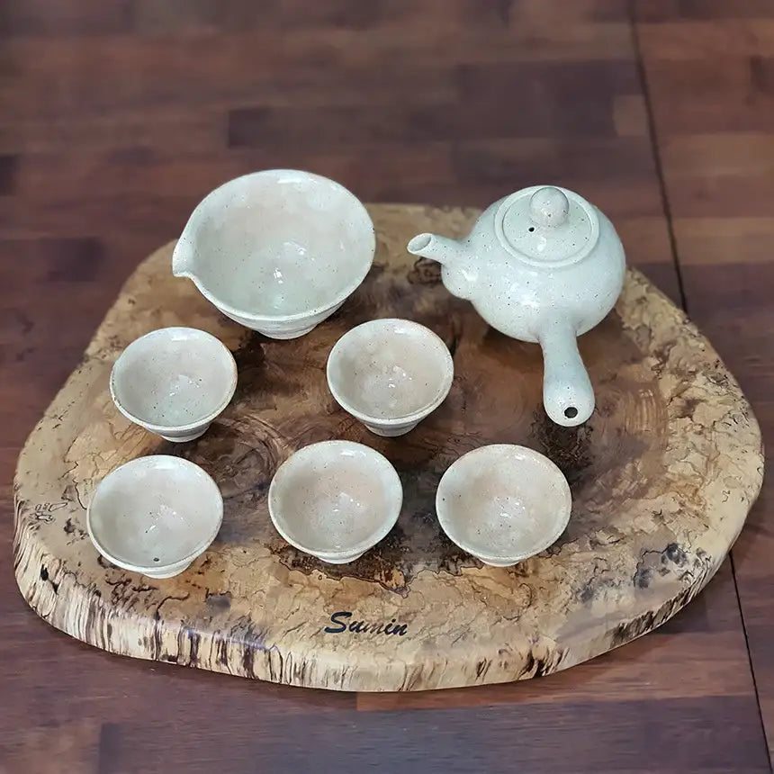 Bosan Pottery - Buncheong Momiji Porcelain Traditional Tea Set - Bosan Pottery - Home & Living, Accessories - Harumio