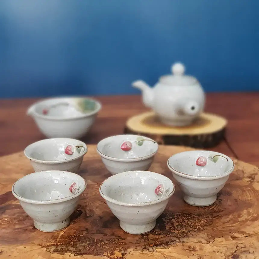 Bosan Pottery - Buncheong Kite Porcelain Traditional Tea Set - Bosan Pottery - Home & Living, Accessories - Harumio