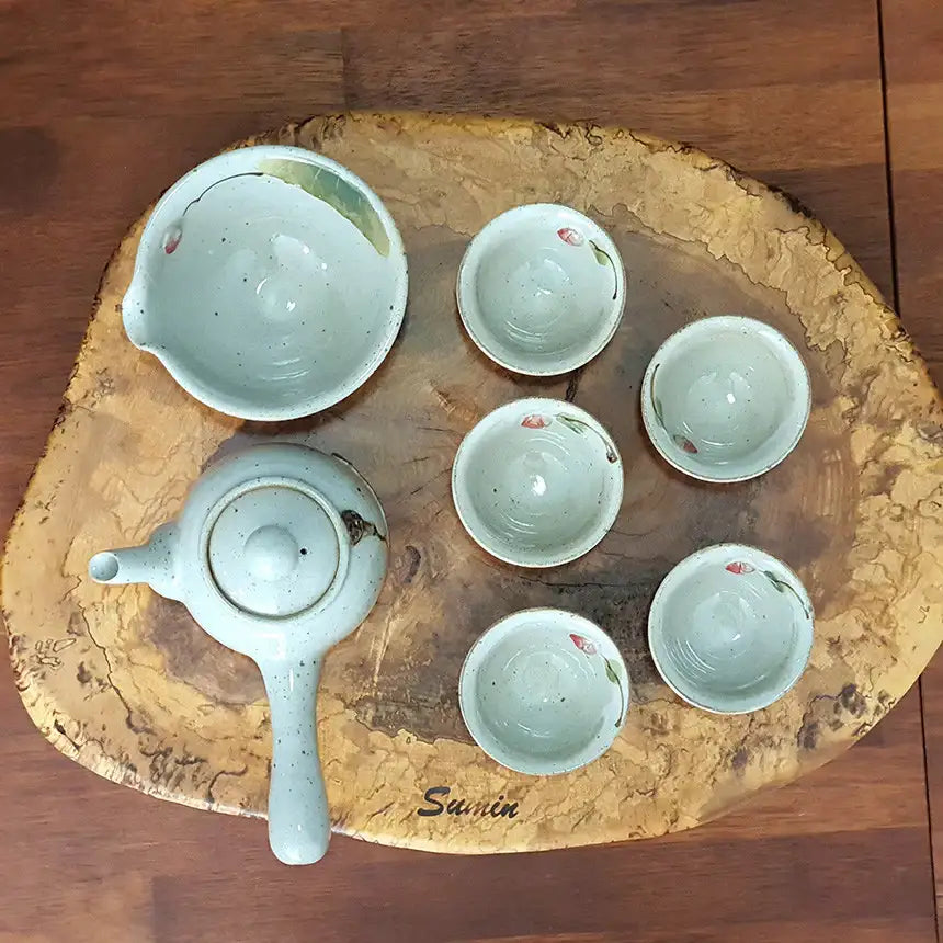 Bosan Pottery - Buncheong Kite Porcelain Traditional Tea Set - Bosan Pottery - Home & Living, Accessories - Harumio