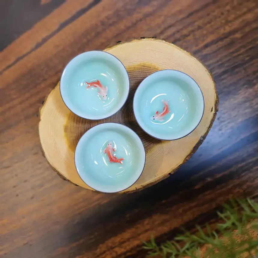 Bosan Pottery - Fish Porcelain Tea Cup - Bosan Pottery - Kitchenware - Harumio