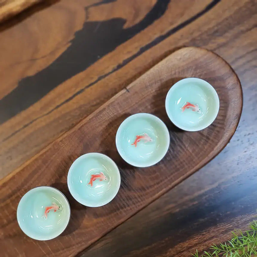 Bosan Pottery - Fish Porcelain Tea Cup - Bosan Pottery - Kitchenware - Harumio
