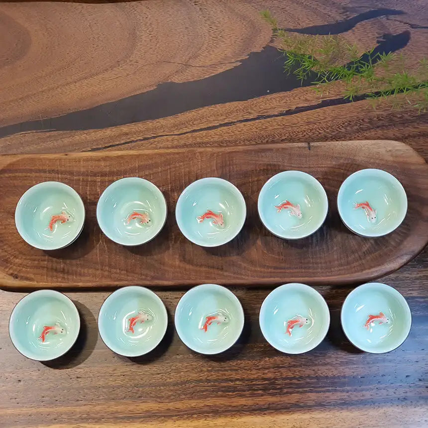 Bosan Pottery - Fish Porcelain Tea Cup - Bosan Pottery - Kitchenware - Harumio