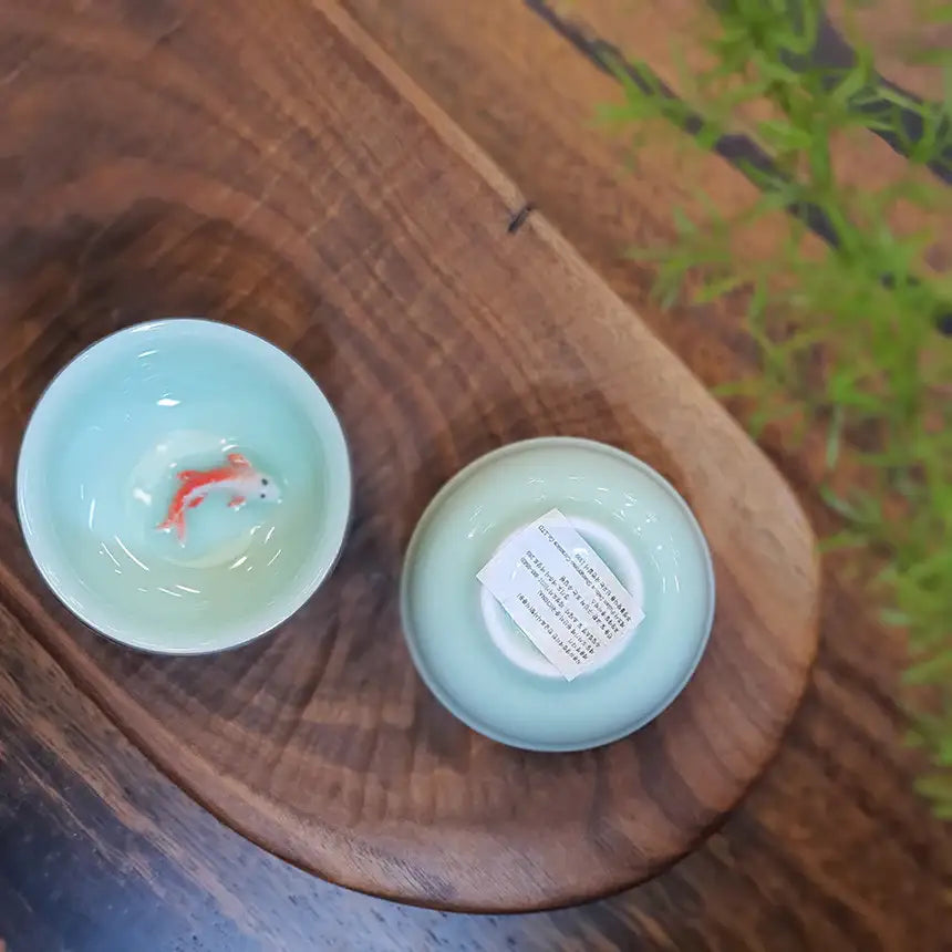 Bosan Pottery - Fish Porcelain Tea Cup - Bosan Pottery - Kitchenware - Harumio