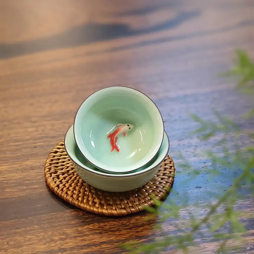 Bosan Pottery - Fish Porcelain Tea Cup - Bosan Pottery - Kitchenware - Harumio