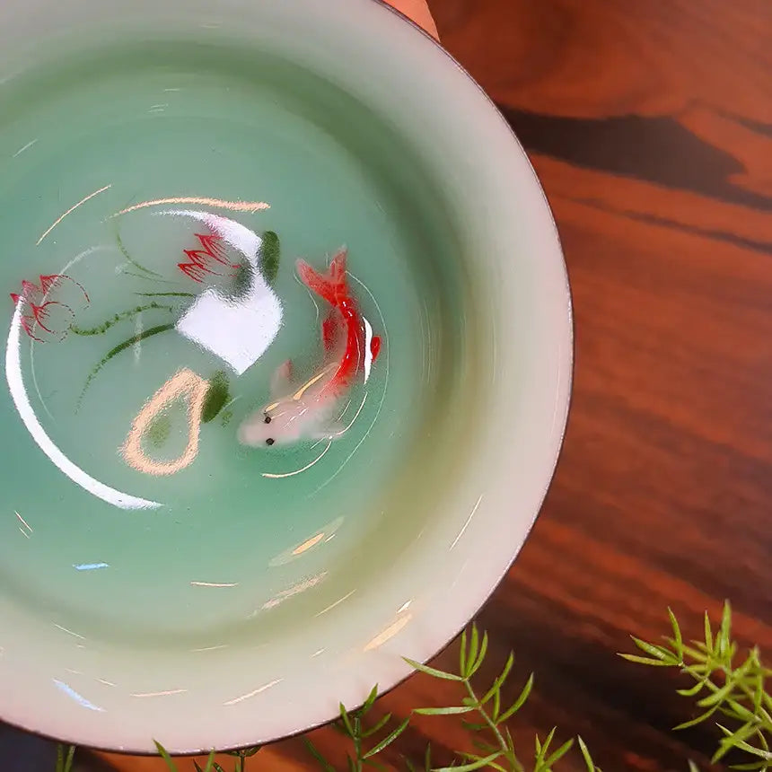 Bosan Pottery - Fish Porcelain Tea Cup - Bosan Pottery - Kitchenware - Harumio