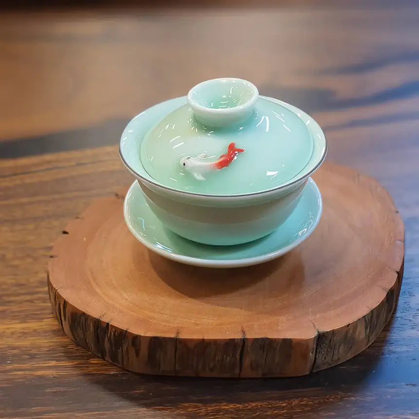 Bosan Pottery - Fish Porcelain Traditional Pu-er Tea Set - Bosan Pottery - Home & Living, Accessories - Harumio