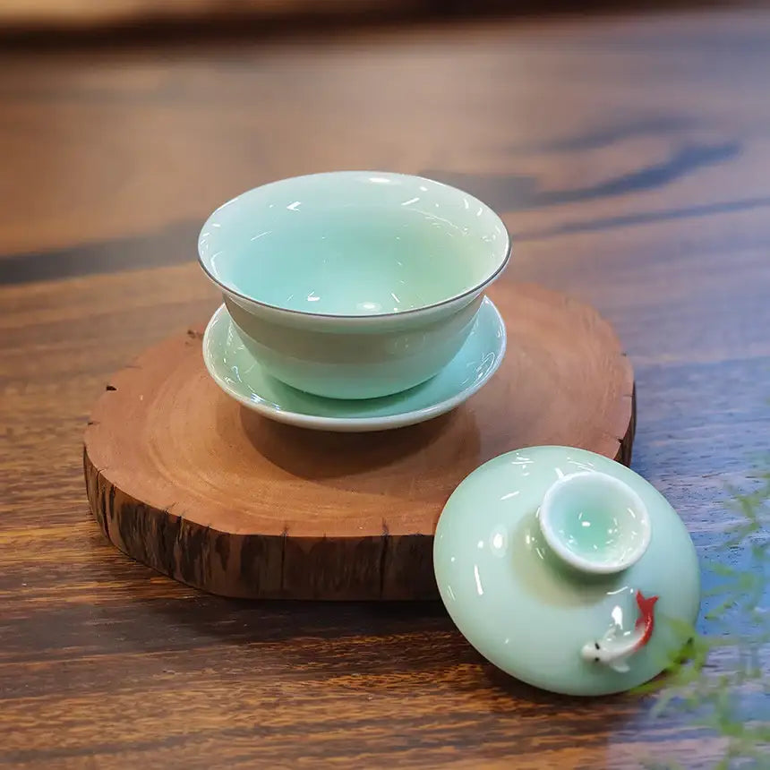 Bosan Pottery - Fish Porcelain Traditional Pu-er Tea Set - Bosan Pottery - Home & Living, Accessories - Harumio
