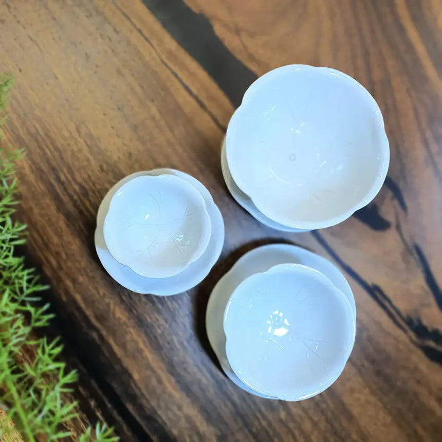 Bosan Pottery - Kite Lotus Porcelain Tea Cup Set - Bosan Pottery - Home & Living, Accessories - Harumio