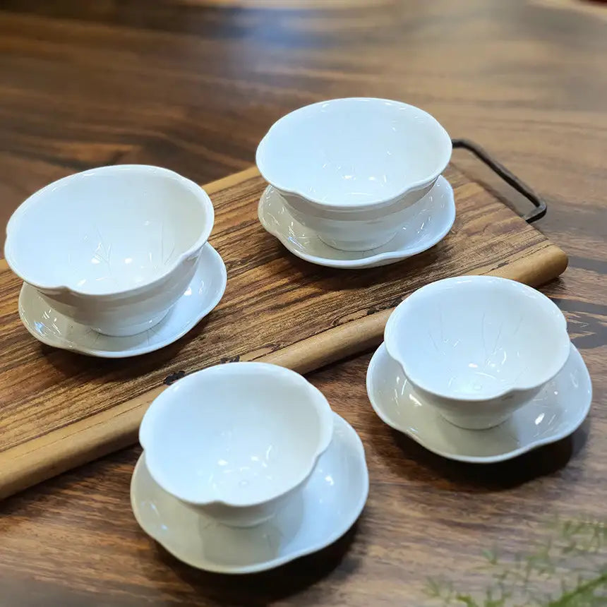Bosan Pottery - Kite Lotus Porcelain Tea Cup Set - Bosan Pottery - Home & Living, Accessories - Harumio