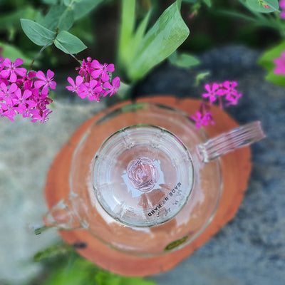 Bosan Pottery - Pink Rose Glass Round Teapot