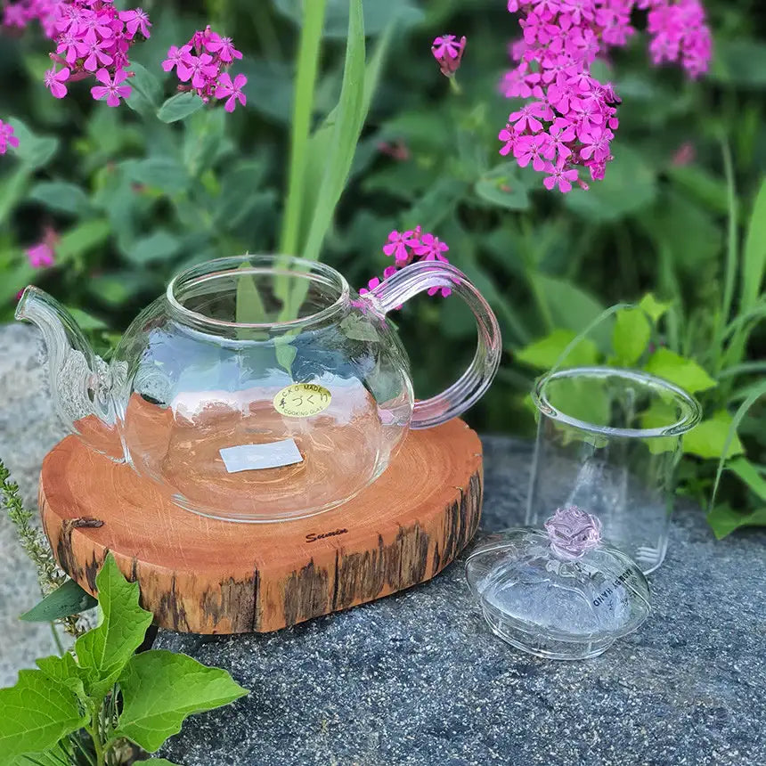 Bosan Pottery - Pink Rose Glass Round Teapot - Bosan Pottery - Home & Living, Accessories - Harumio