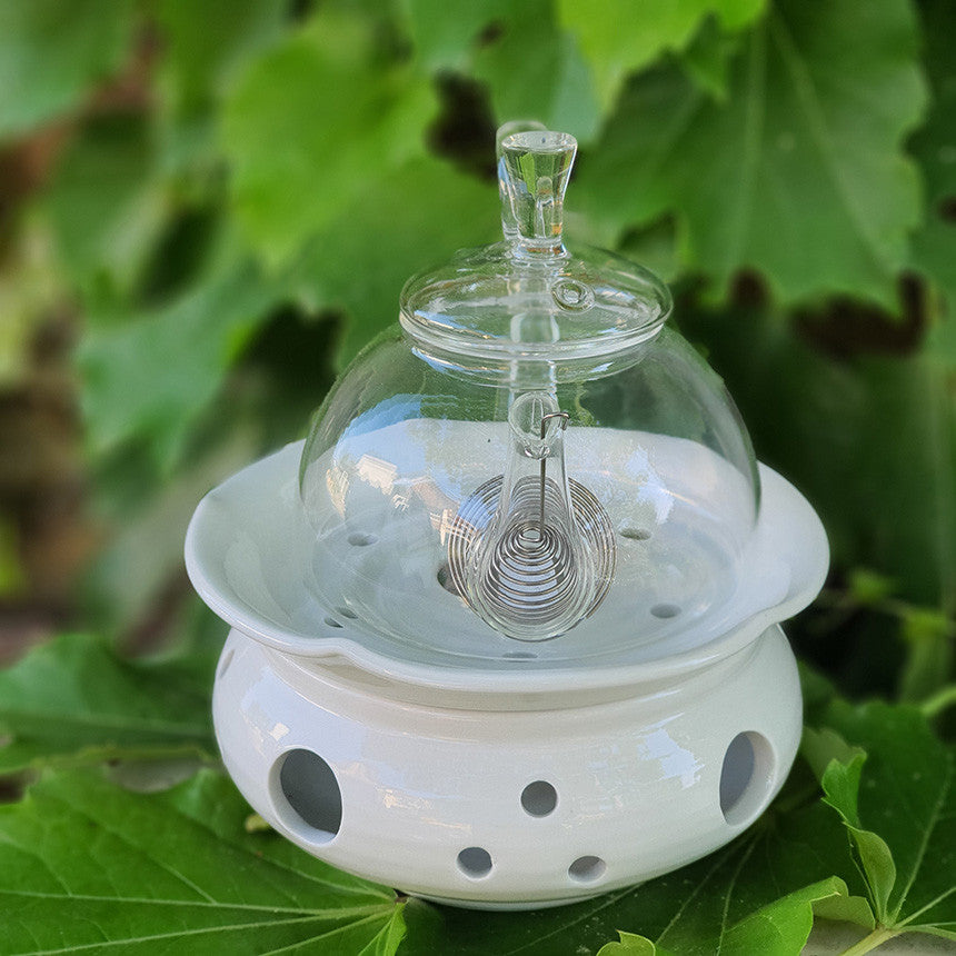 Bosan Pottery - Glass Tube Triangle Teapot with Stainless Steel Sieve