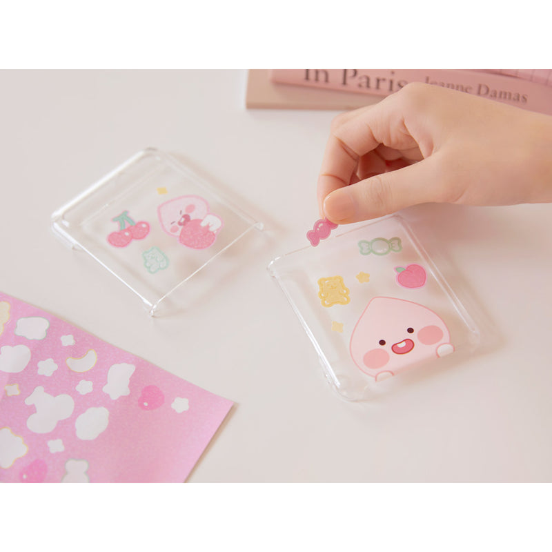 Kakao Friends - Apeach Galaxy ZFlip Clear Phone Case with Sticker