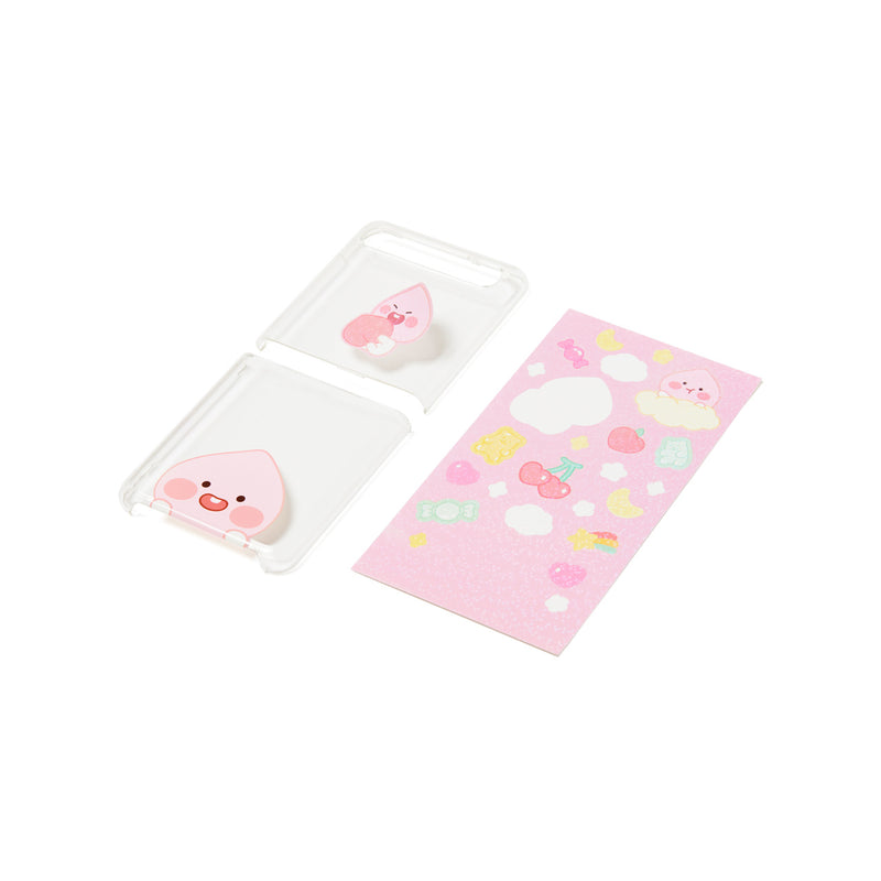 Kakao Friends - Apeach Galaxy ZFlip Clear Phone Case with Sticker