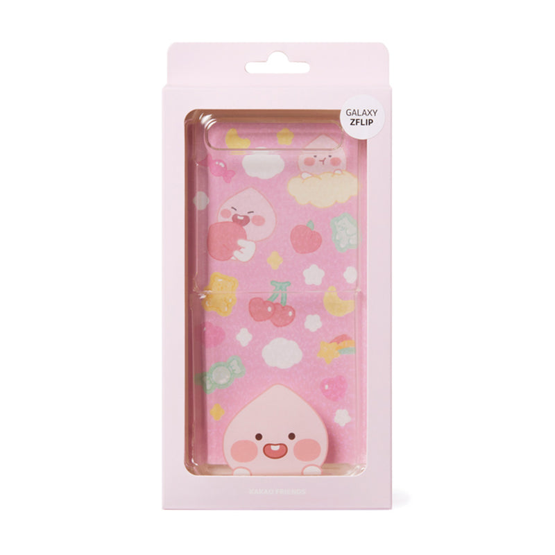 Kakao Friends - Apeach Galaxy ZFlip Clear Phone Case with Sticker
