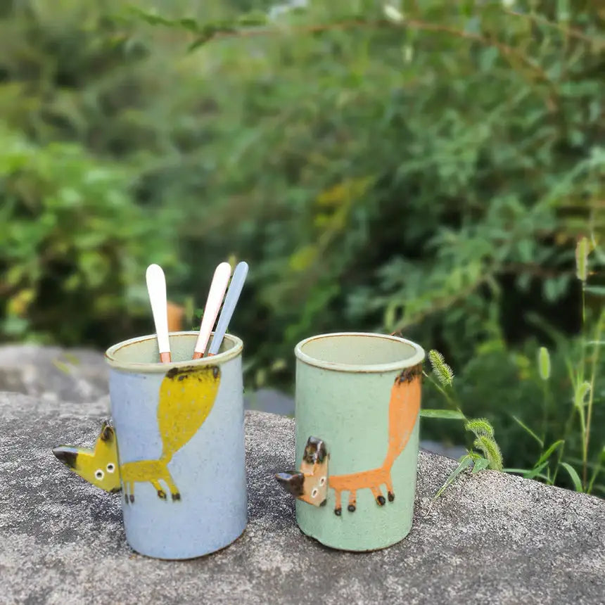 Bosan Pottery - Fox Porcelain Cutlery Holder - Bosan Pottery - Home & Living, Accessories - Harumio